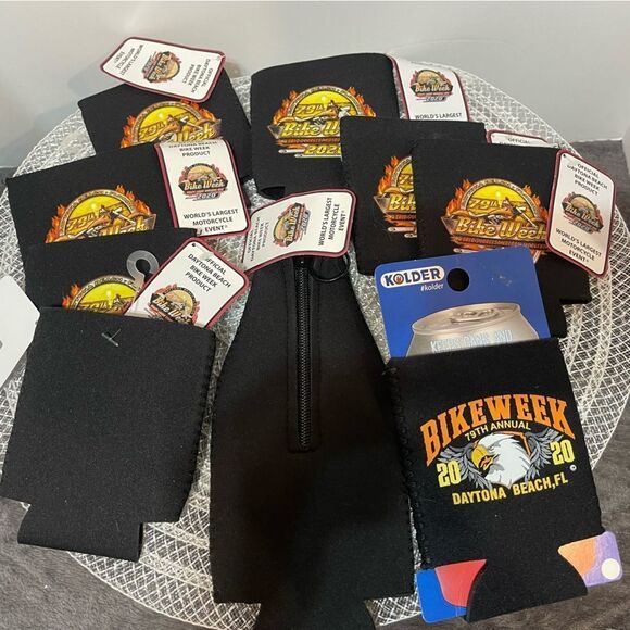 Daytona Beach Bike Week 2020 Koozies Set of 9 NWT - Picture 2 of 6